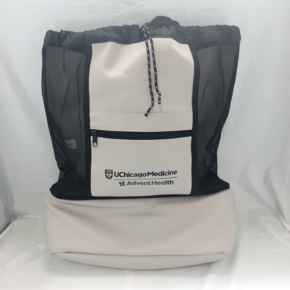 UChicago AdventHealth Dual-Compartment Mesh Drawstring Backpack